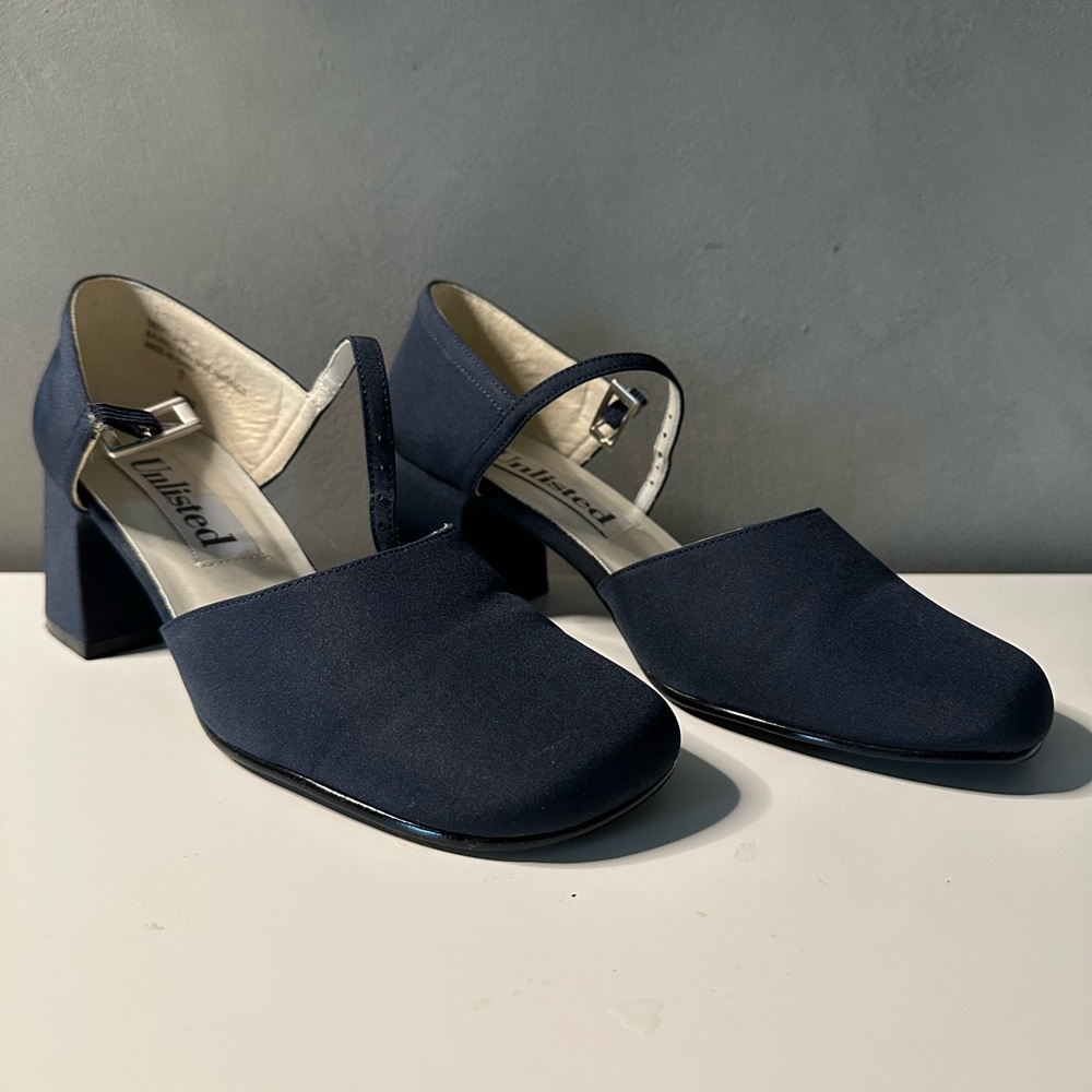 Unlisted Blue Chunky Heels with Elegant Design